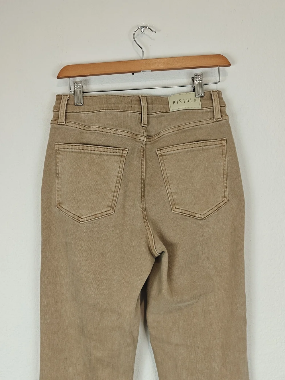 Pistola “Lennon” Mink Snow Cropped Jeans – Neutral Chic High Rise Denim Size 28 - Picture 14 of 16
